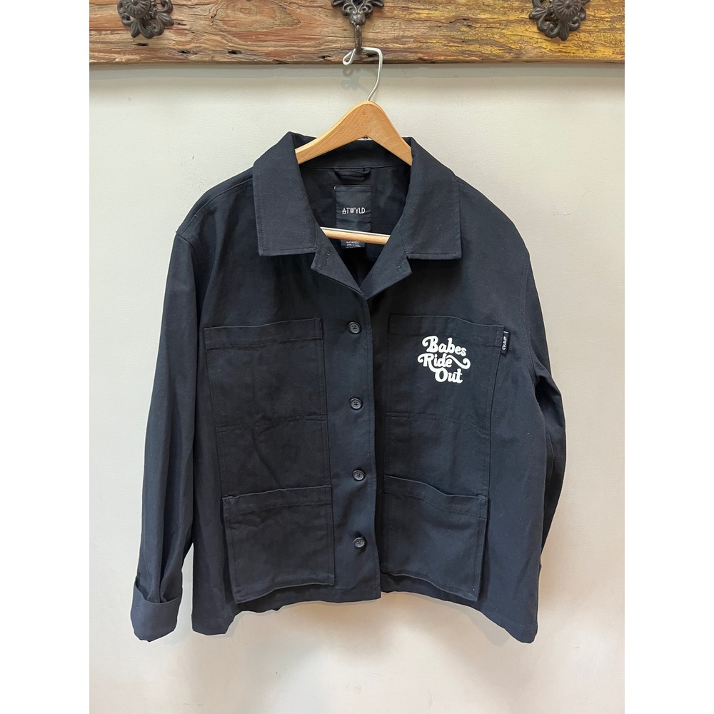 ATWYLD Babes Ride‎ Out Decade Graphic Jacket Moto Biker Black XL